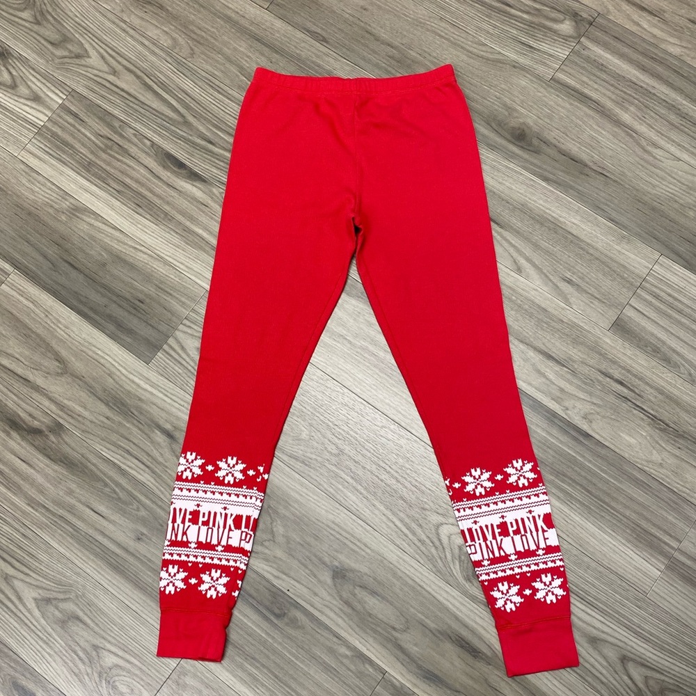 PINK Christmas Thermal Pants